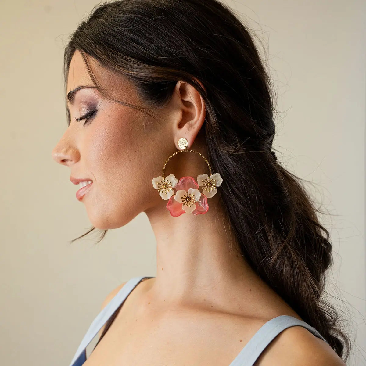 Pendientes Bloom Roseth Rosa Anartxy