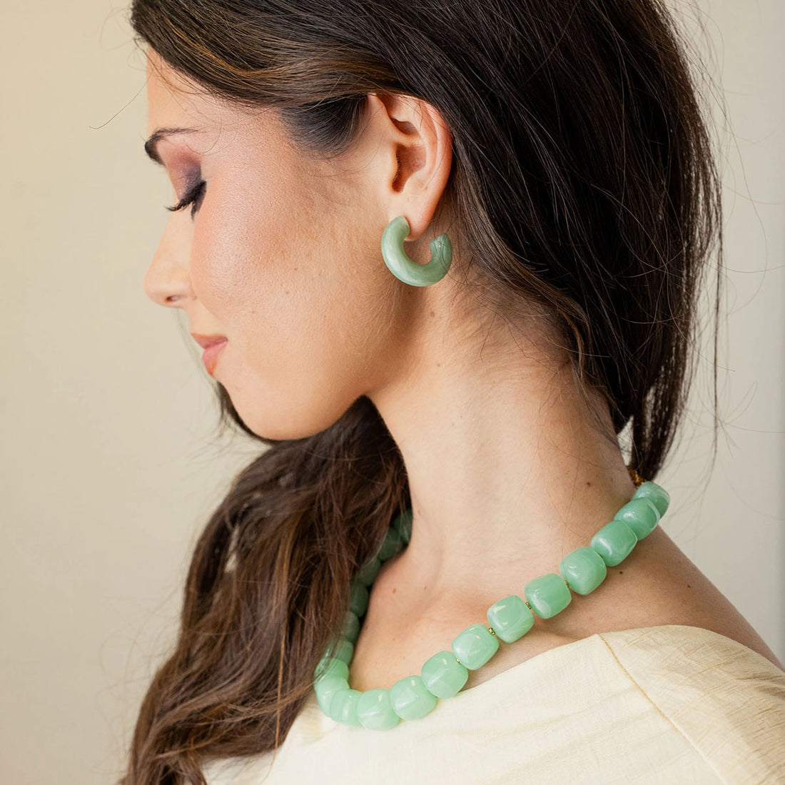 Collar Marbles Veina Verde Anartxy