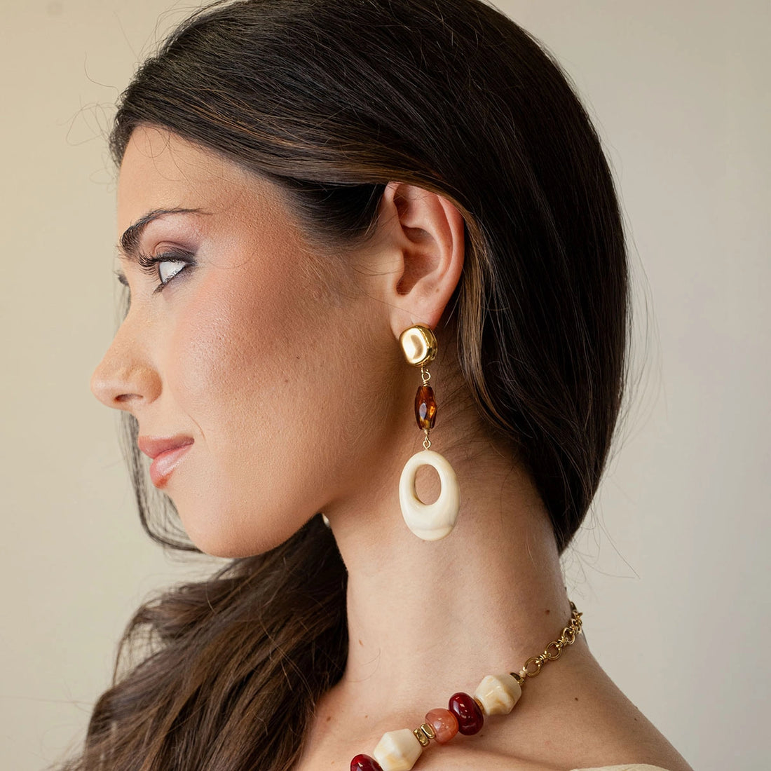 Pendientes Marbles Morya Beige Anartxy