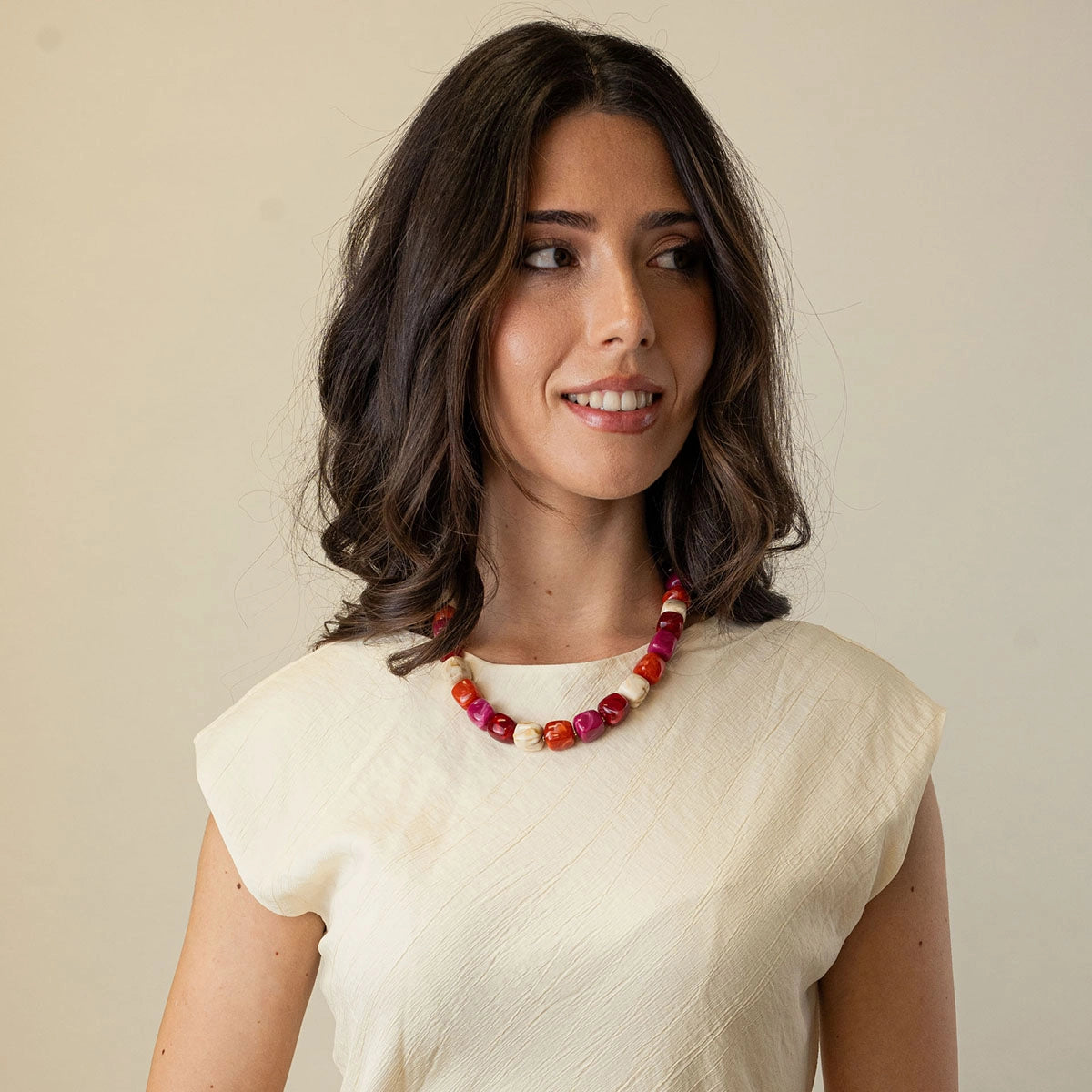 Collar Marbles Veina Rojo Anartxy
