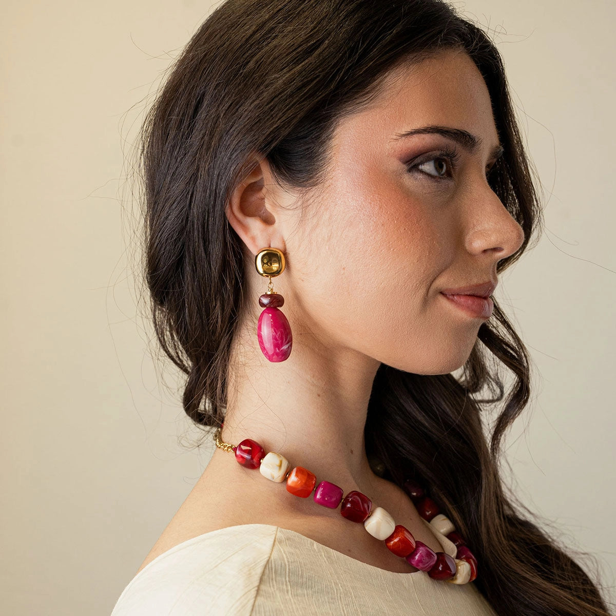 Collar Marbles Veina Rojo Anartxy