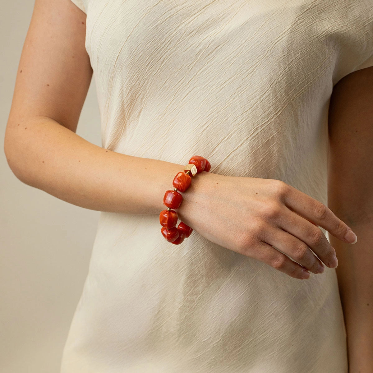 Pulsera Marbles Veina Naranja Anartxy