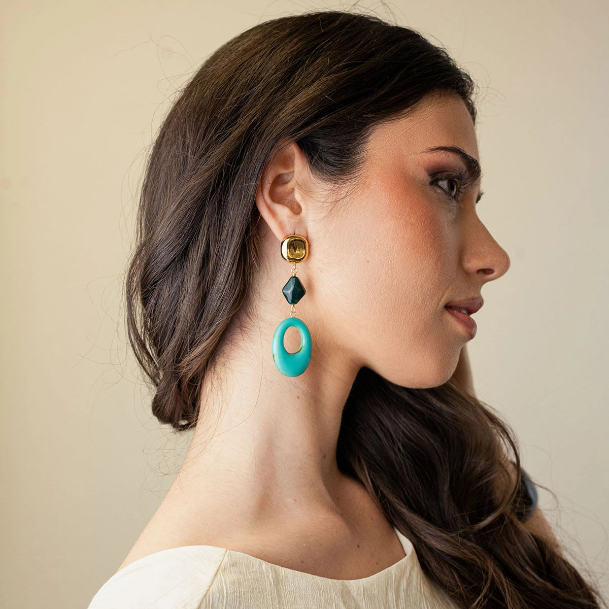 Pendientes Marbles Morya Turquesa Anartxy