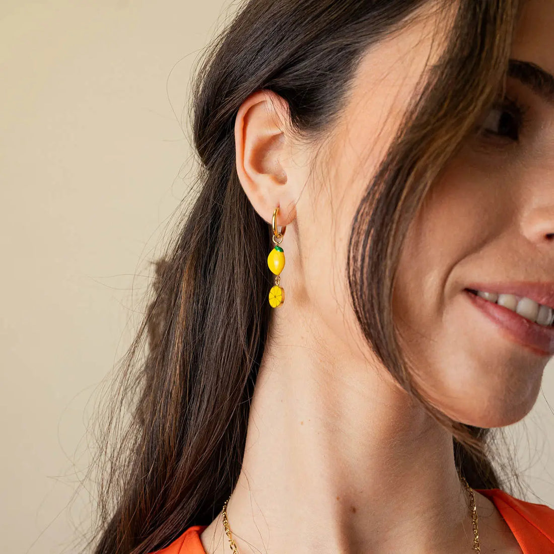Pendientes Vine Citrina Amarillo Anartxy