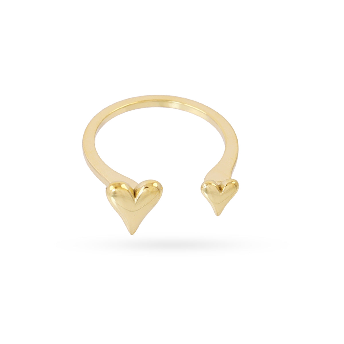 Anillo ajustable Essentials fino doble corazón Dorado Anartxy