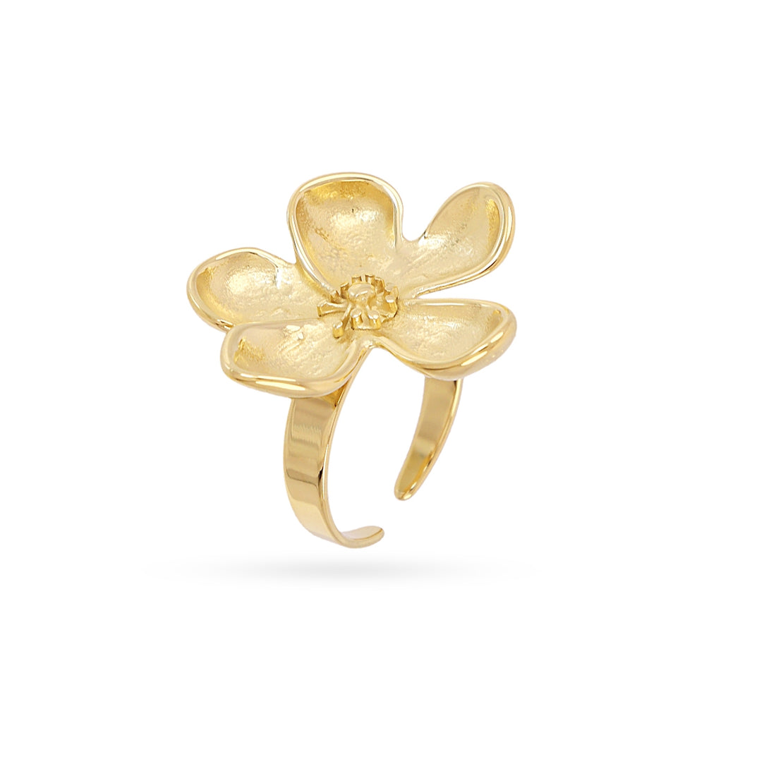 Anillo ajustable Essentials flor Dorado Anartxy