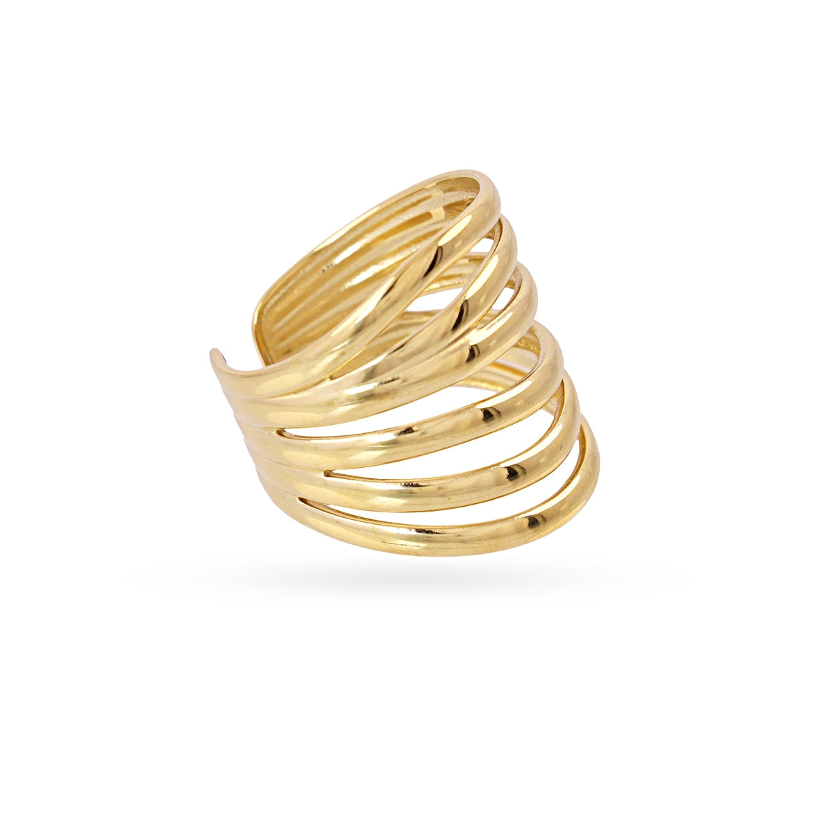 Anillo ajustable Essentials multibanda Dorado Anartxy