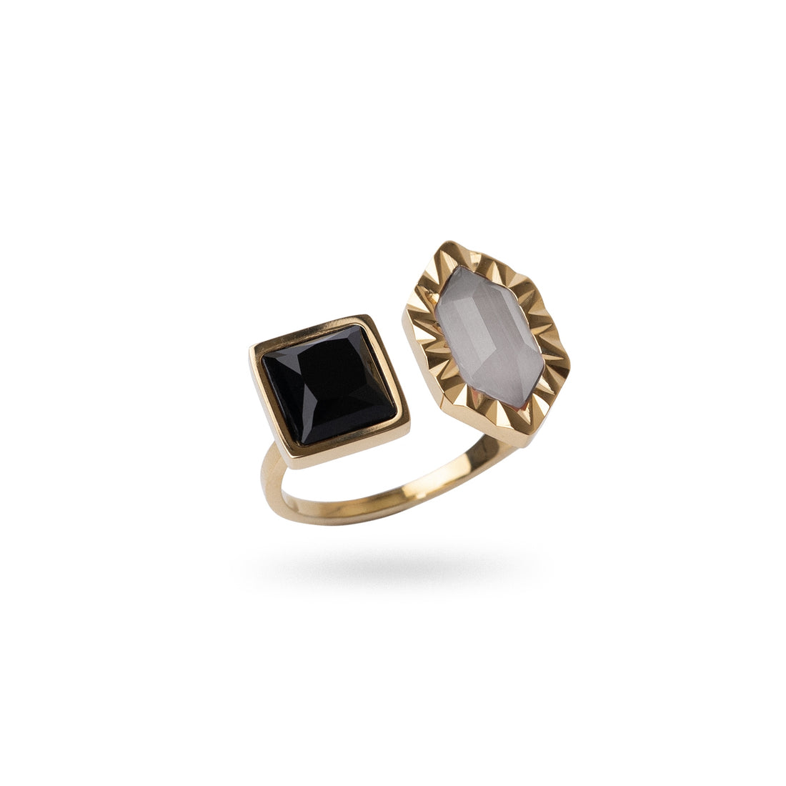 Anillo ajustable Gleam doble Café Anartxy