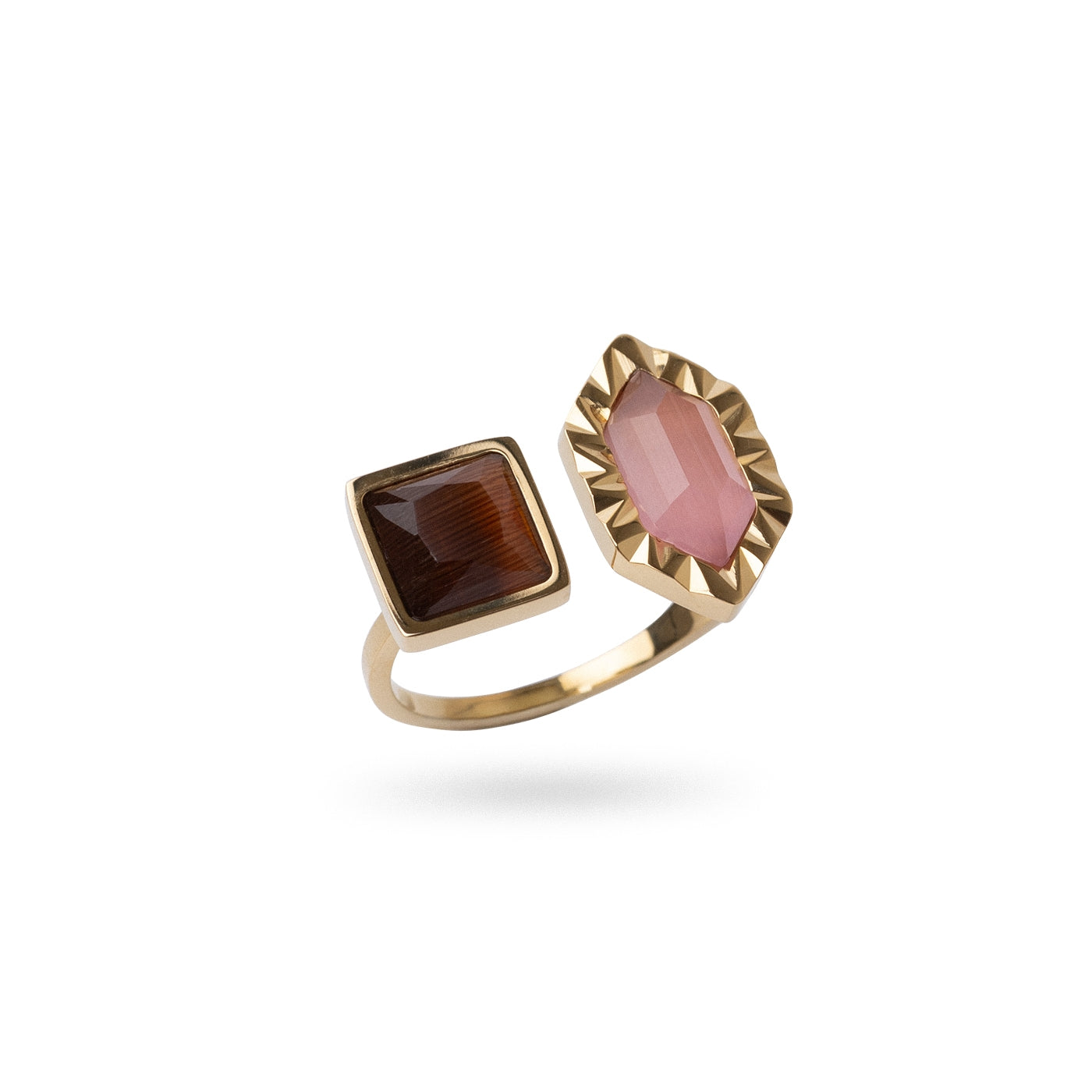Anillo ajustable Gleam doble Café Anartxy
