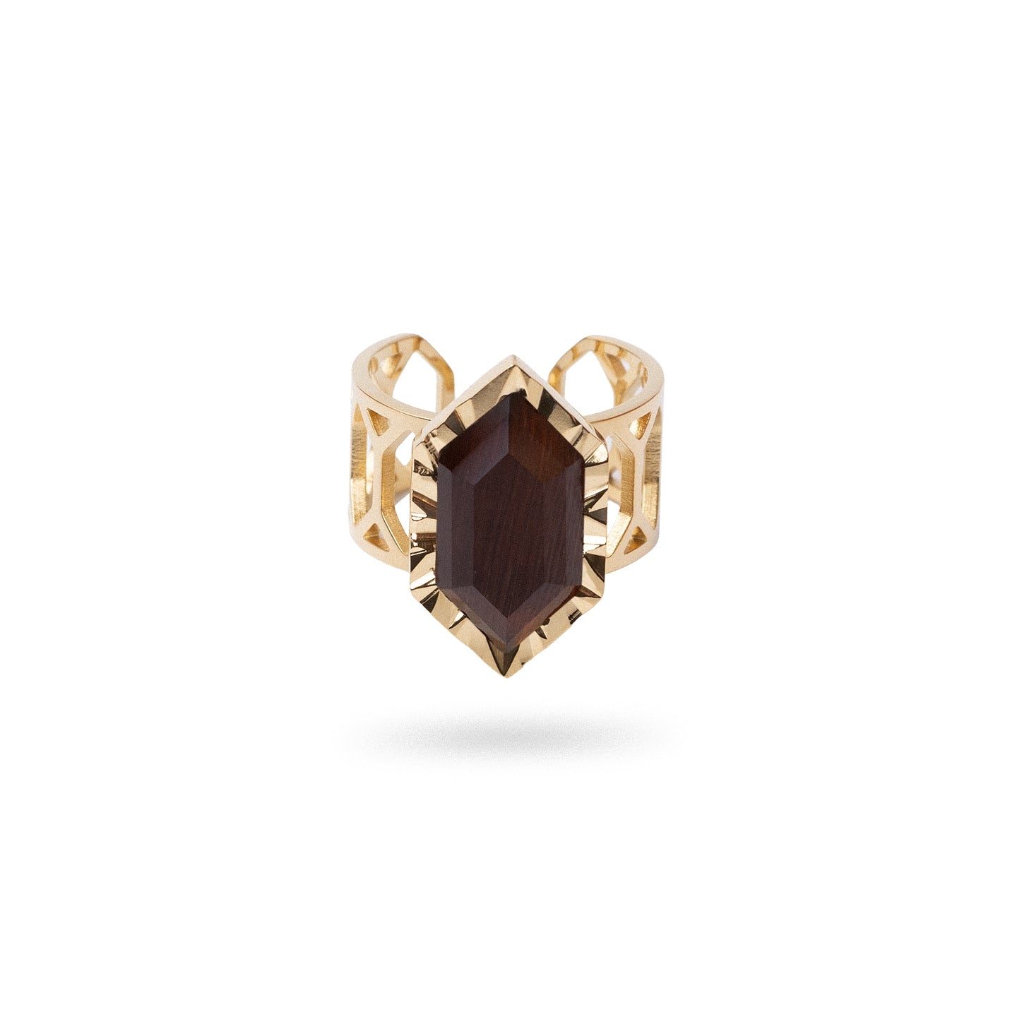 Anillo ajustable Gleam piedra Café Anartxy