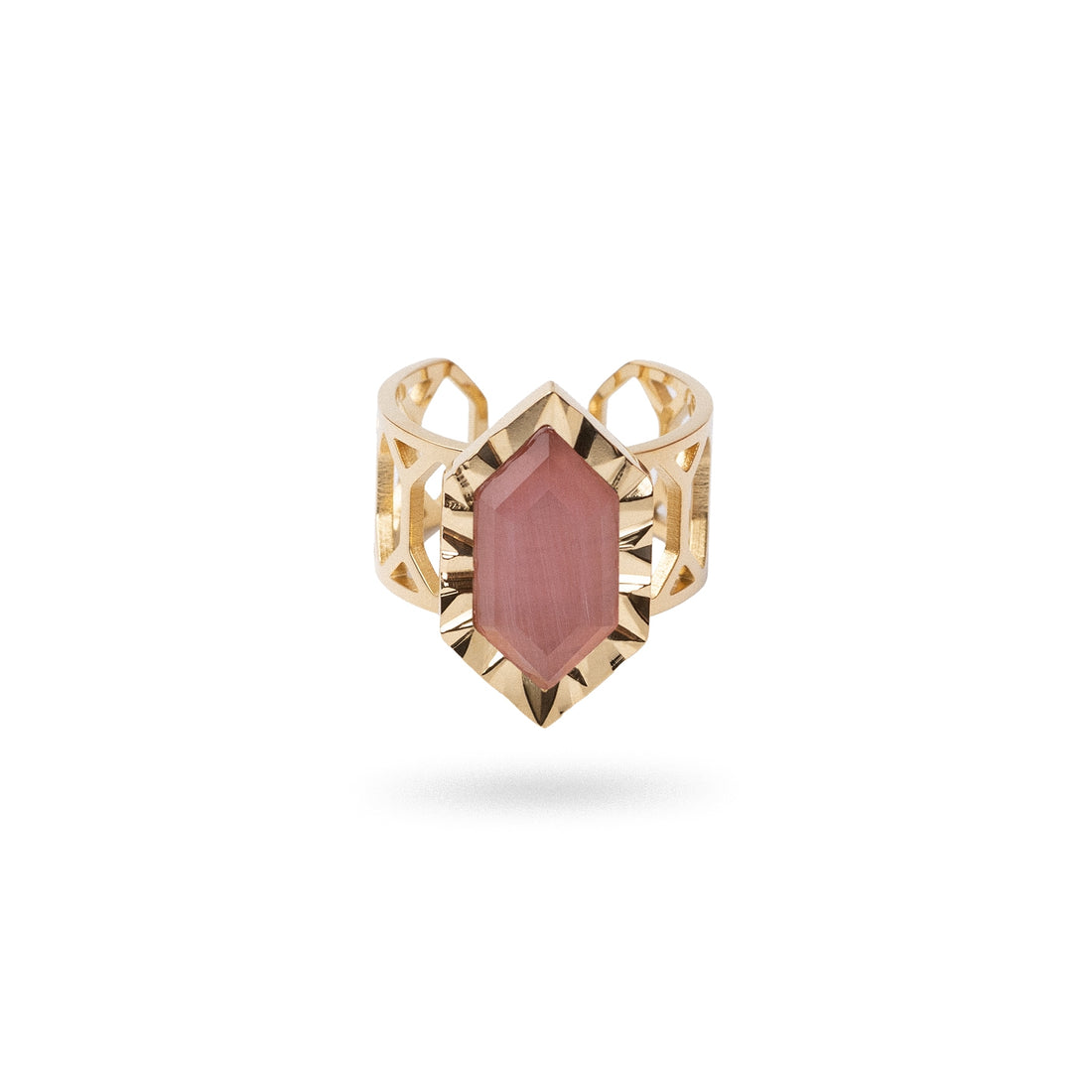 Anillo ajustable Gleam piedra Rosa Anartxy