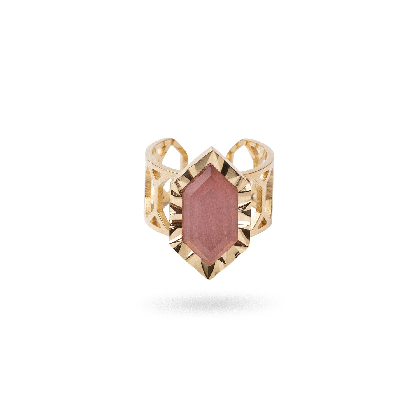 Anillo ajustable Gleam piedra Rosa Anartxy