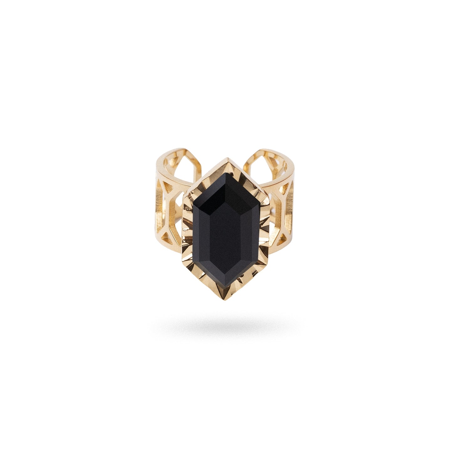 Anillo ajustable Gleam piedra Negro Anartxy