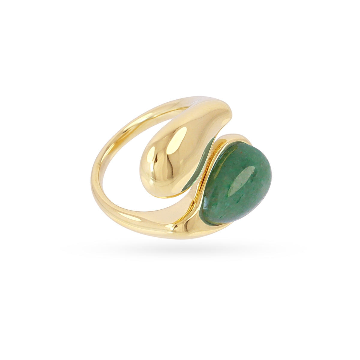 Anillo ajustable lágrimas con piedra Verde Anartxy