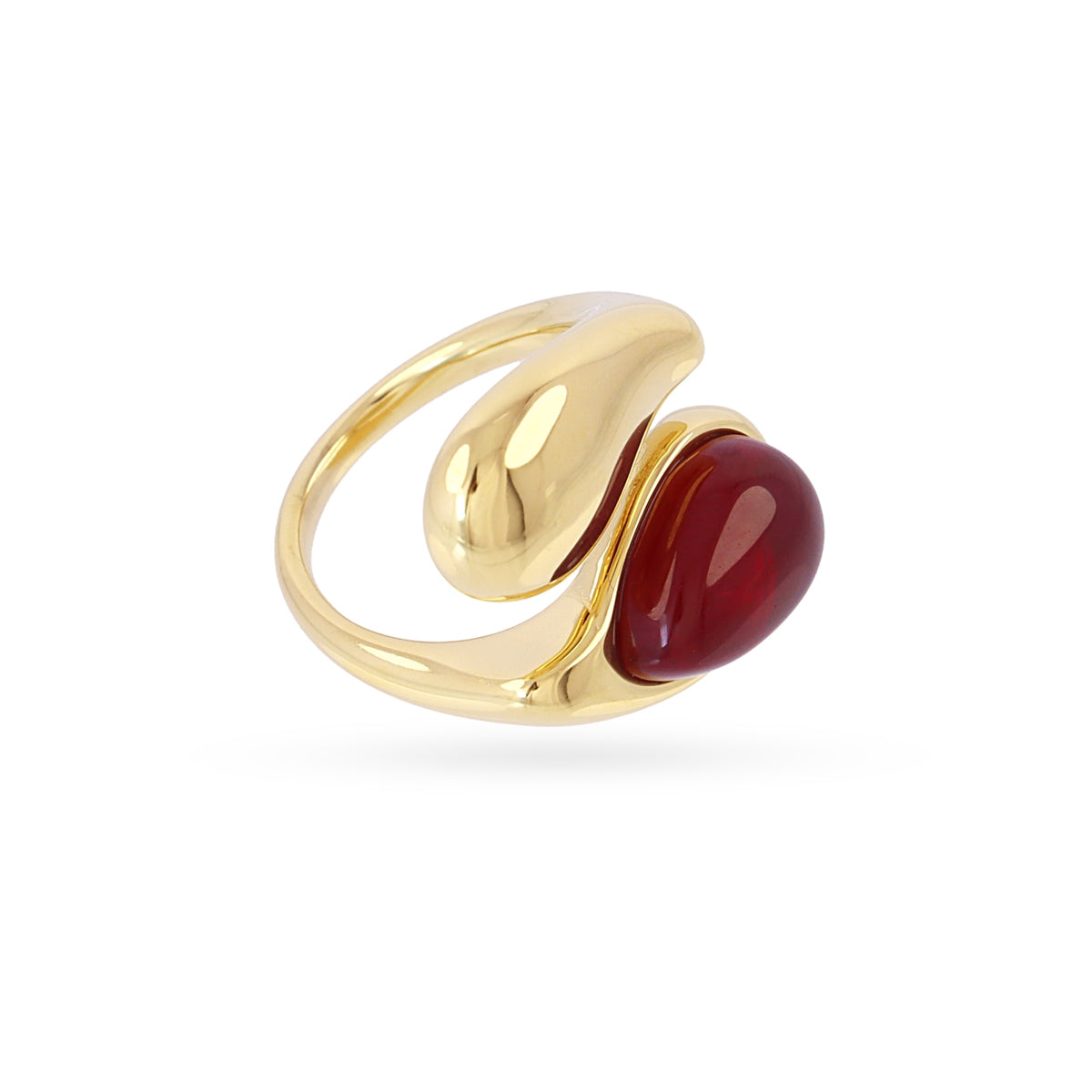 Anillo ajustable lágrimas con piedra Rojo Anartxy