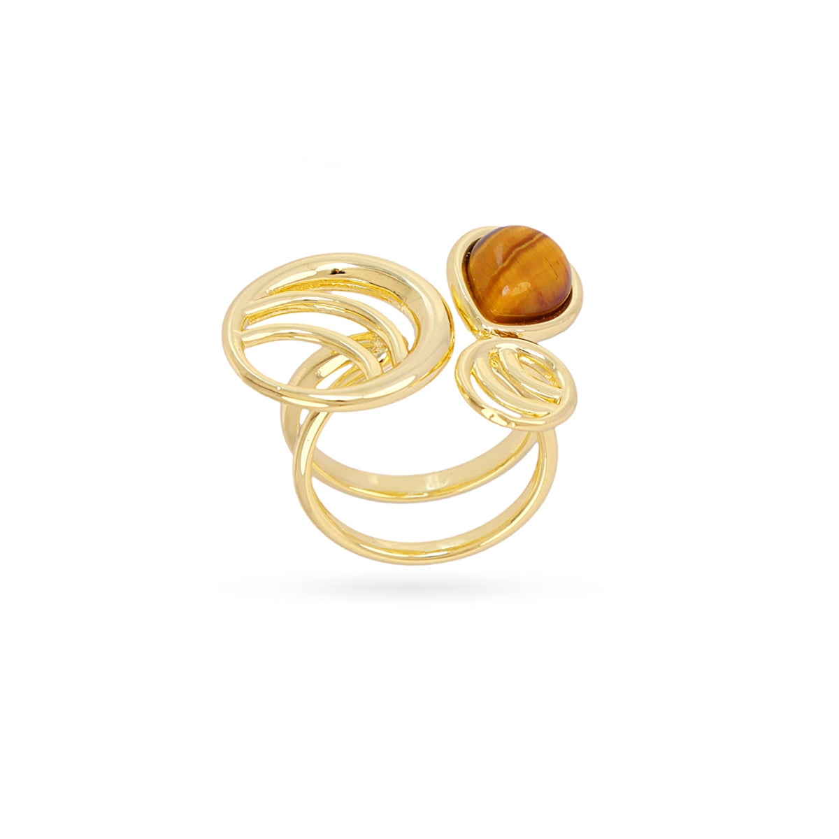Anillo ajustable Mirage círculos Café Anartxy