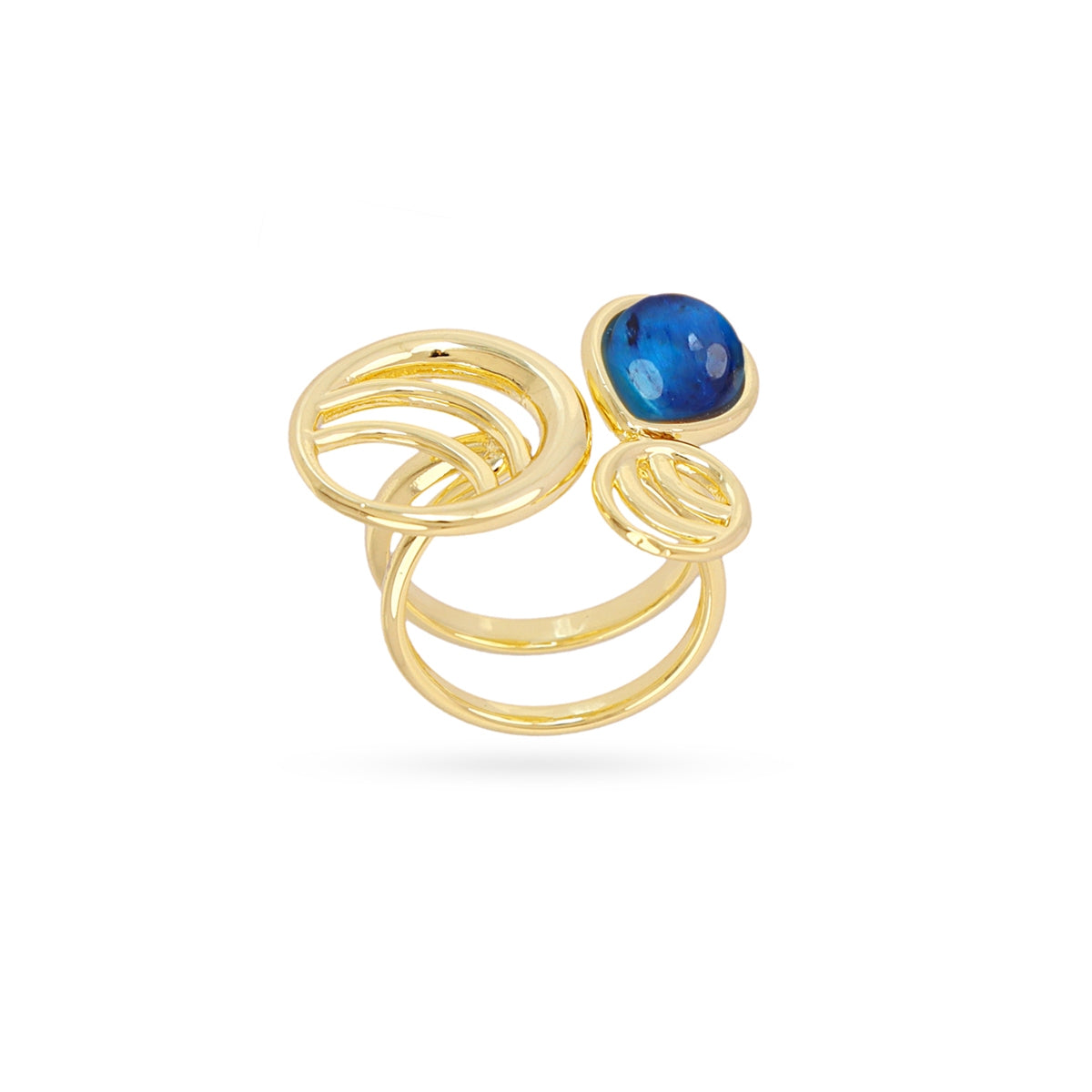 Anillo ajustable Mirage círculos Azul Anartxy