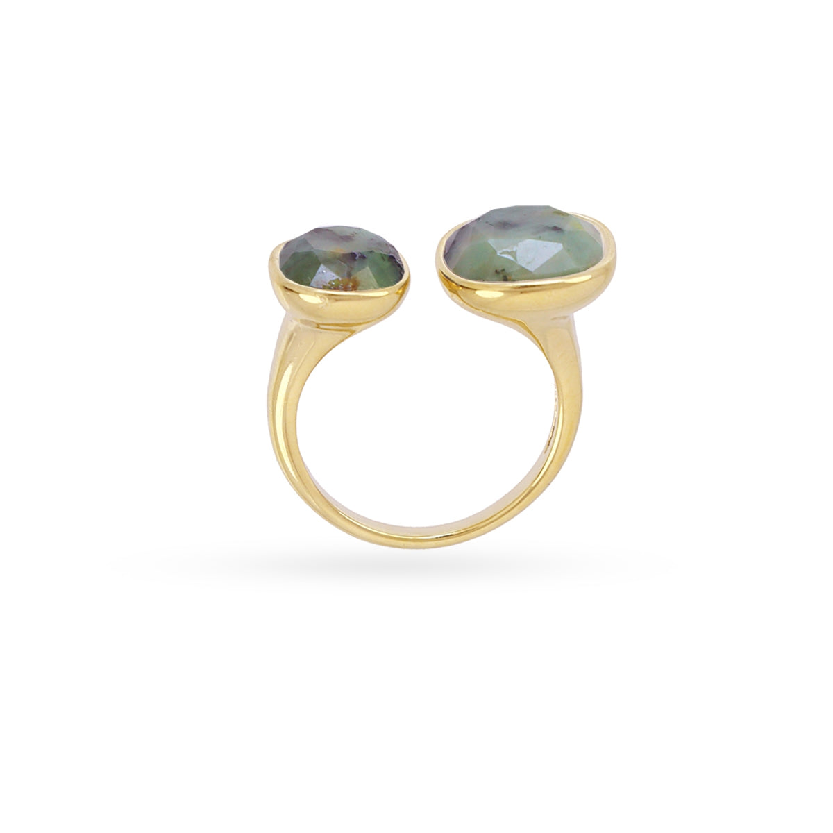 Anillo ajustable Spirit doble piedra Verde Anartxy
