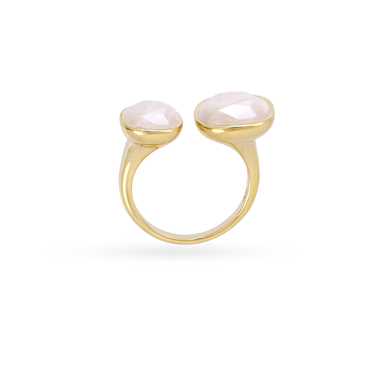 Anillo ajustable Spirit doble piedra Beige Anartxy