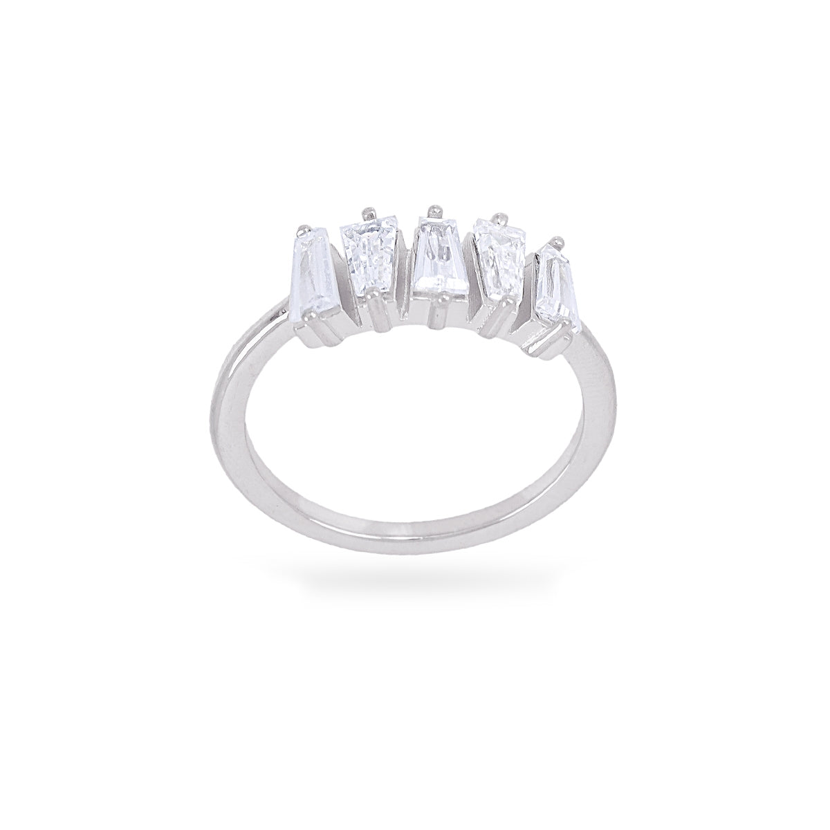 Anillo Alma baguette escalonado Plateado Anartxy