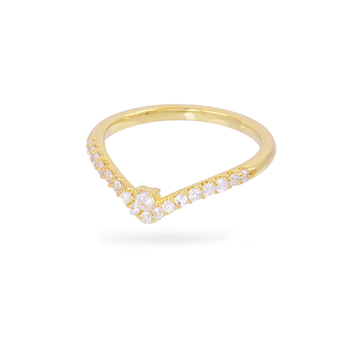Anillo Alma chevron circonitas Dorado Anartxy