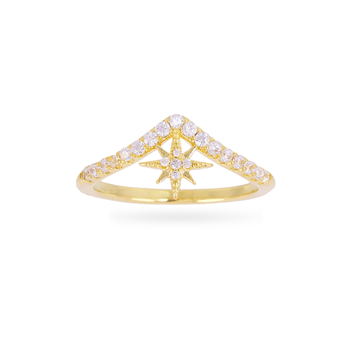 Anillo Alma chevron estrella Dorado Anartxy