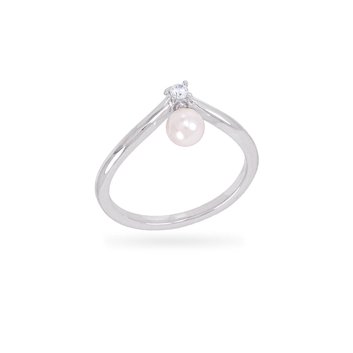 Anillo Alma chevron perla Plateado Anartxy