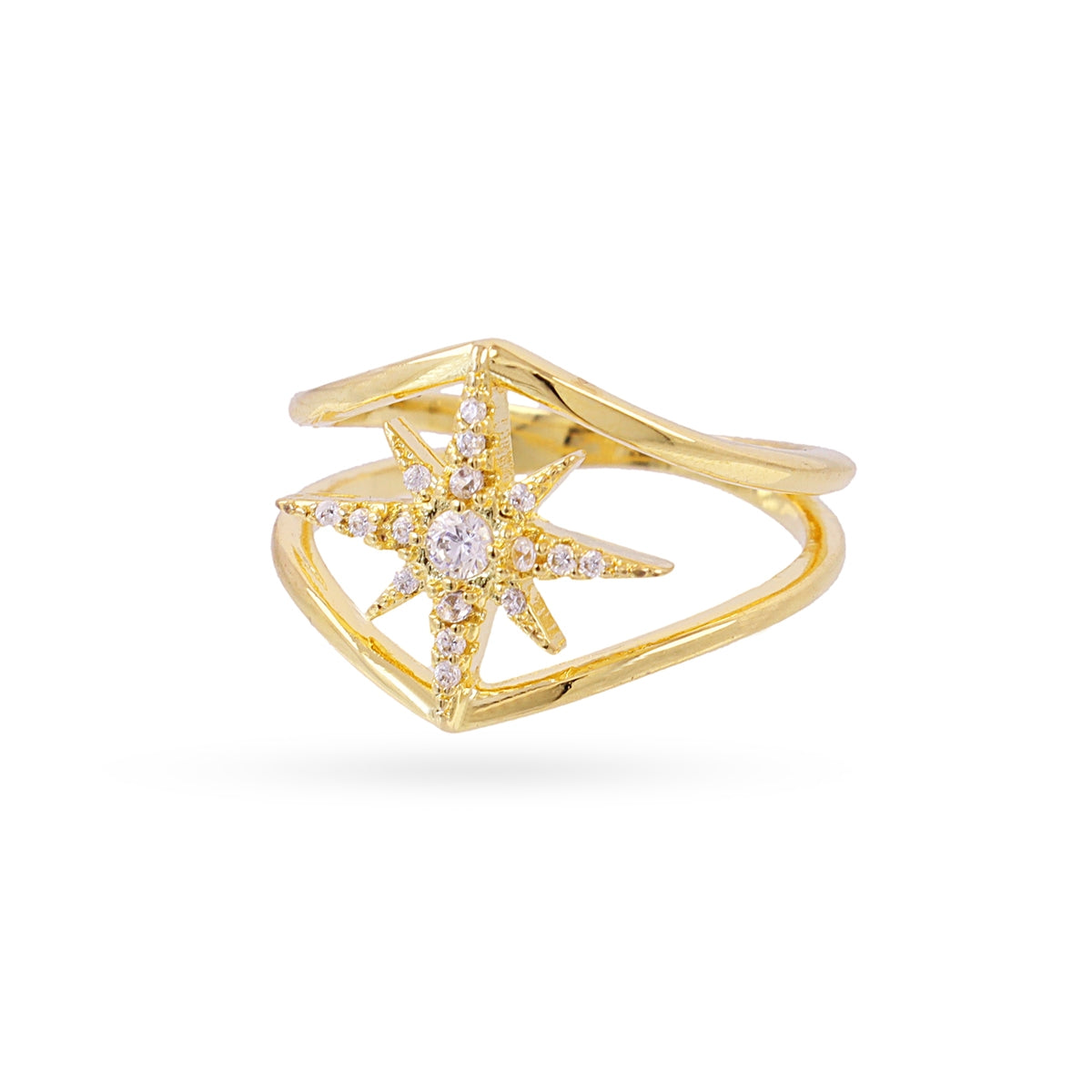 Anillo Alma doble aro estrella Dorado Anartxy