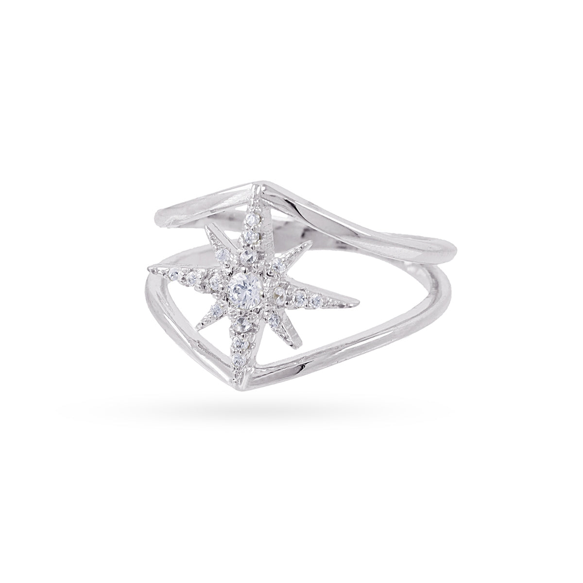 Anillo Alma doble aro estrella Plateado Anartxy