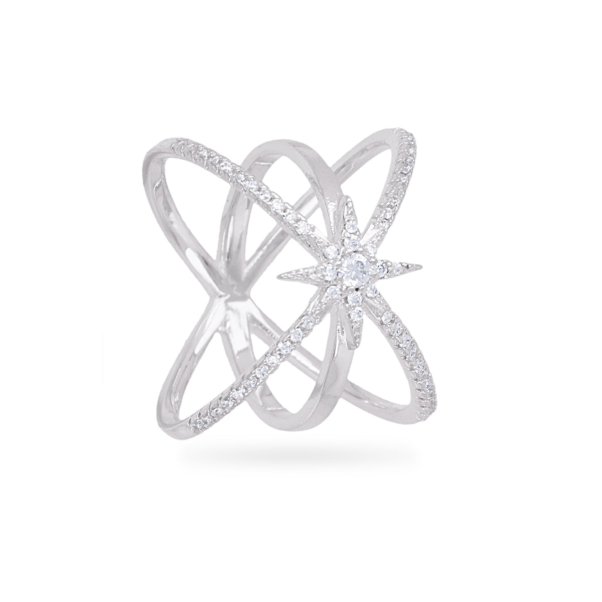 Anillo Alma órbita circonitas Plateado Anartxy