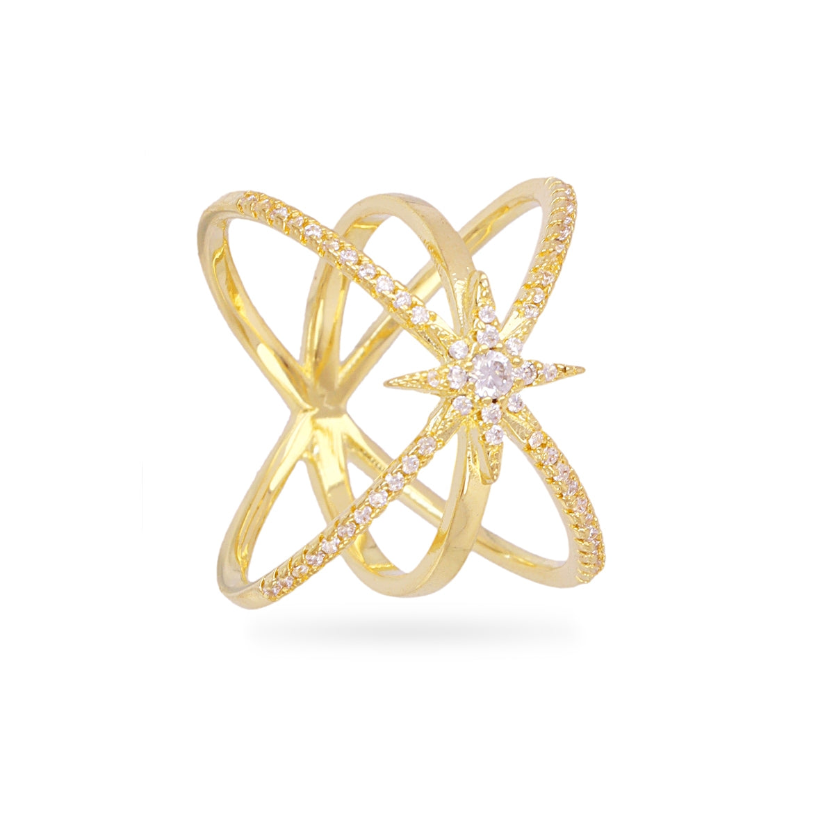 Anillo Alma órbita circonitas Dorado Anartxy