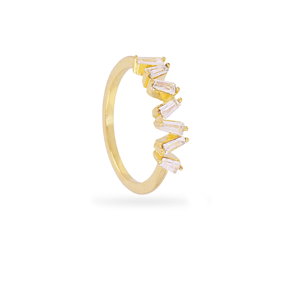 Anillo Alma zigzag circonitas Dorado Anartxy