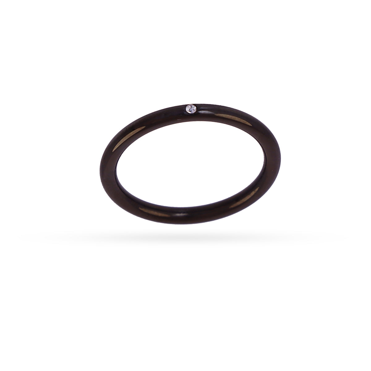 Anillo aro liso Vandal mini circonita Negro Anartxy
