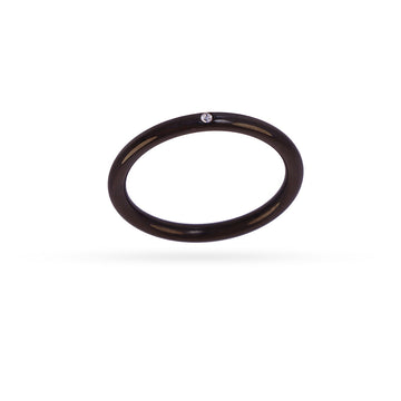 Anillo aro liso Vandal mini circonita Negro Anartxy