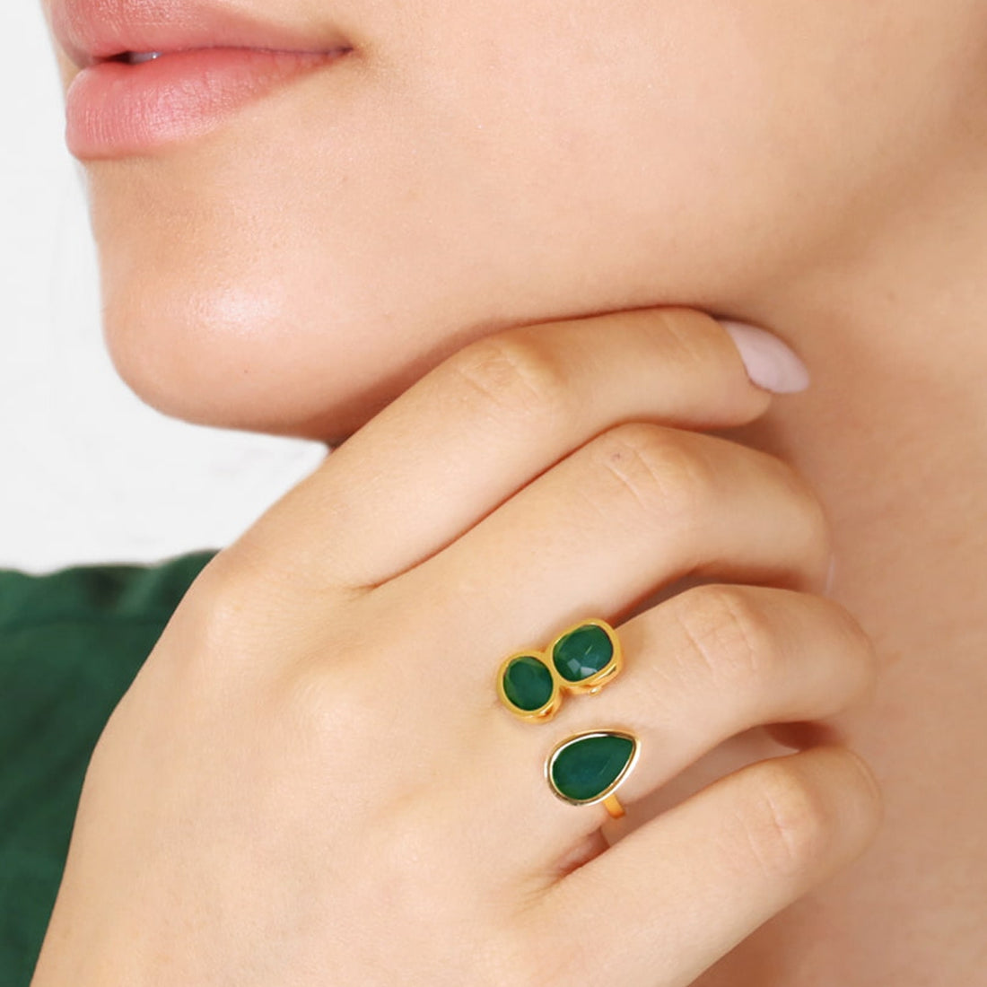 Anillo Drops Drizzle Verde Anartxy