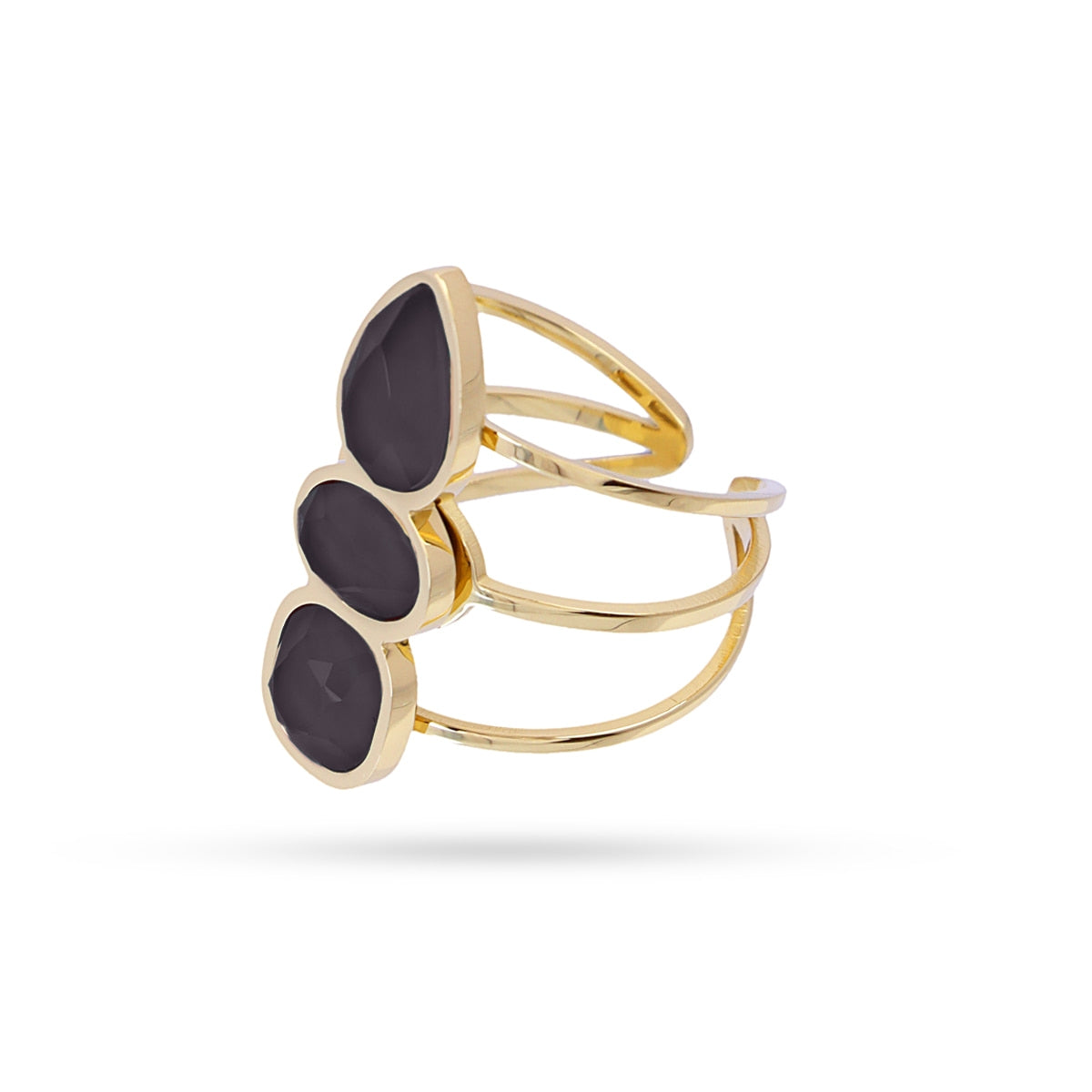 Anillo Drops Petal Negro Anartxy
