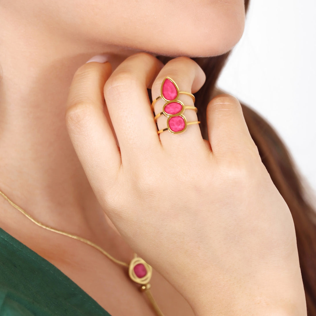 Anillo Drops Petal Rosa Anartxy