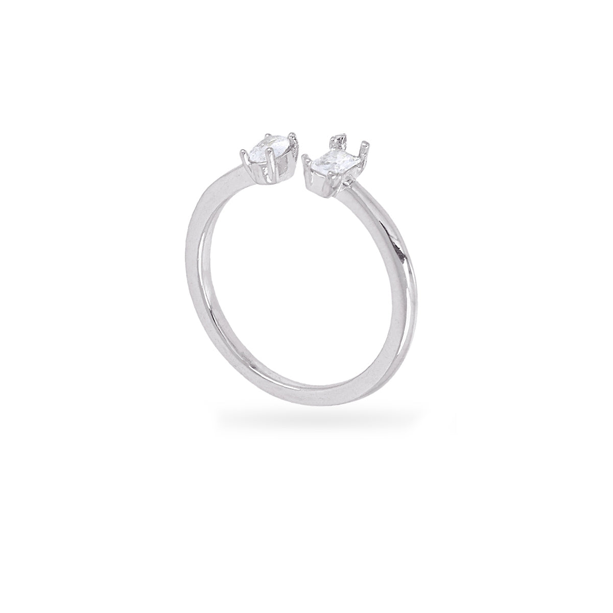 Anillo fino Alma doble circonita Plateado Anartxy