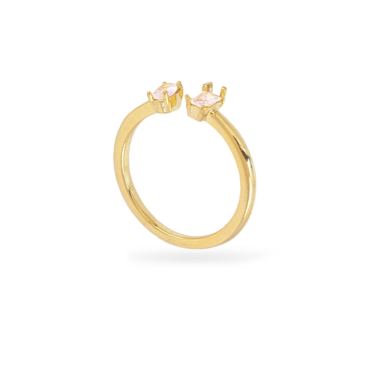 Anillo fino Alma doble circonita Dorado Anartxy