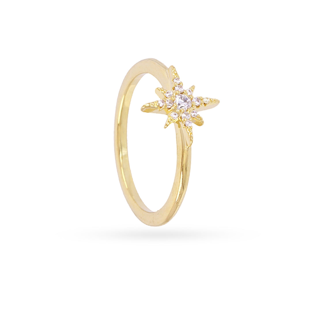 Anillo fino Alma estrella circonitas Dorado Anartxy