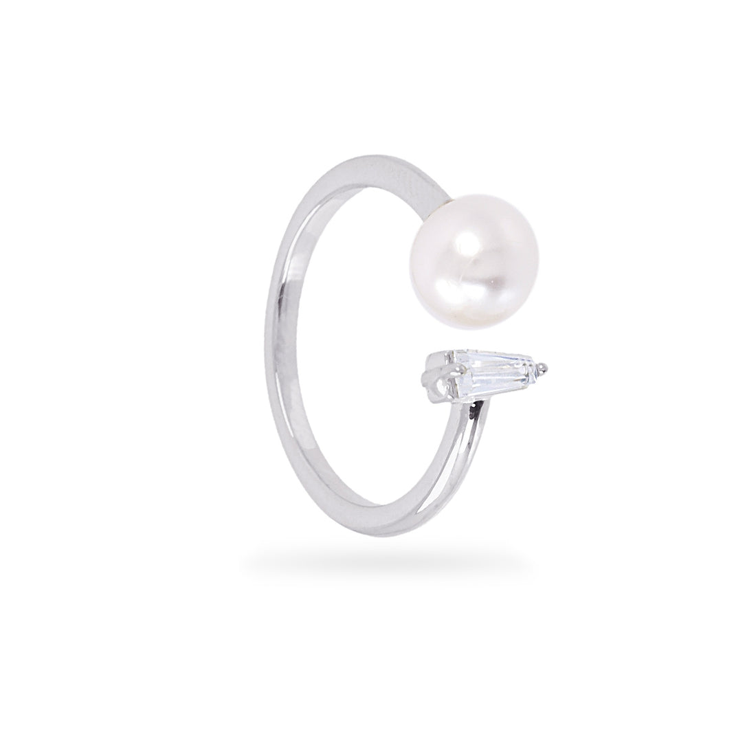 Anillo fino Alma perla y circonita Plateado Anartxy