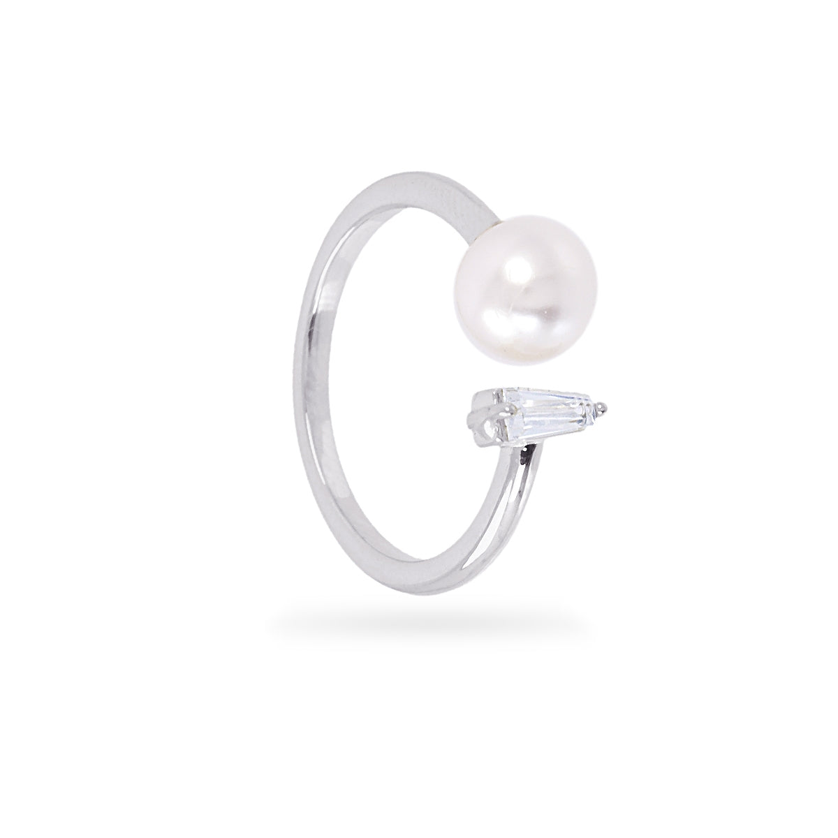 Anillo fino Alma perla y circonita Plateado Anartxy
