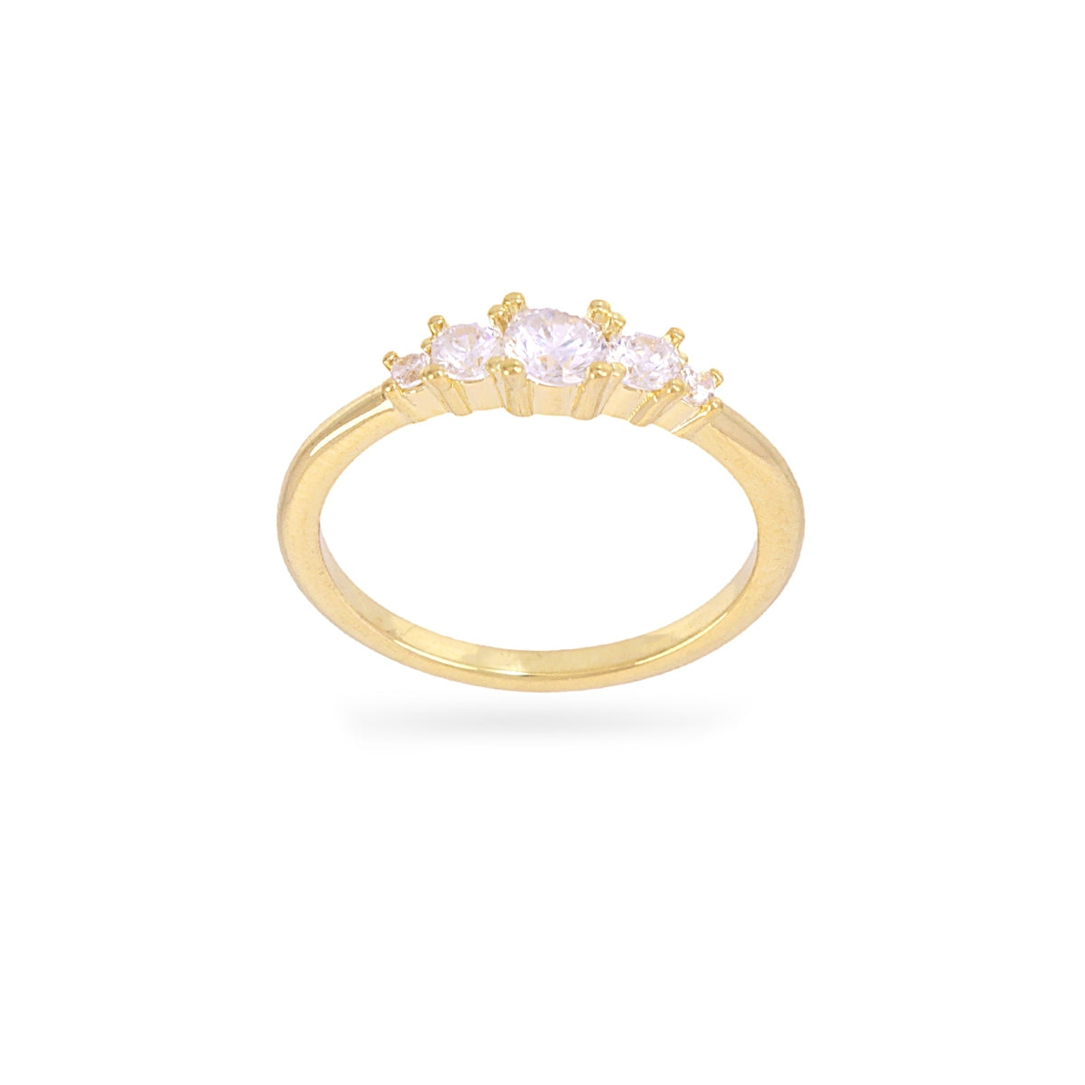 Anillo fino Alma tiara circonitas Dorado Anartxy