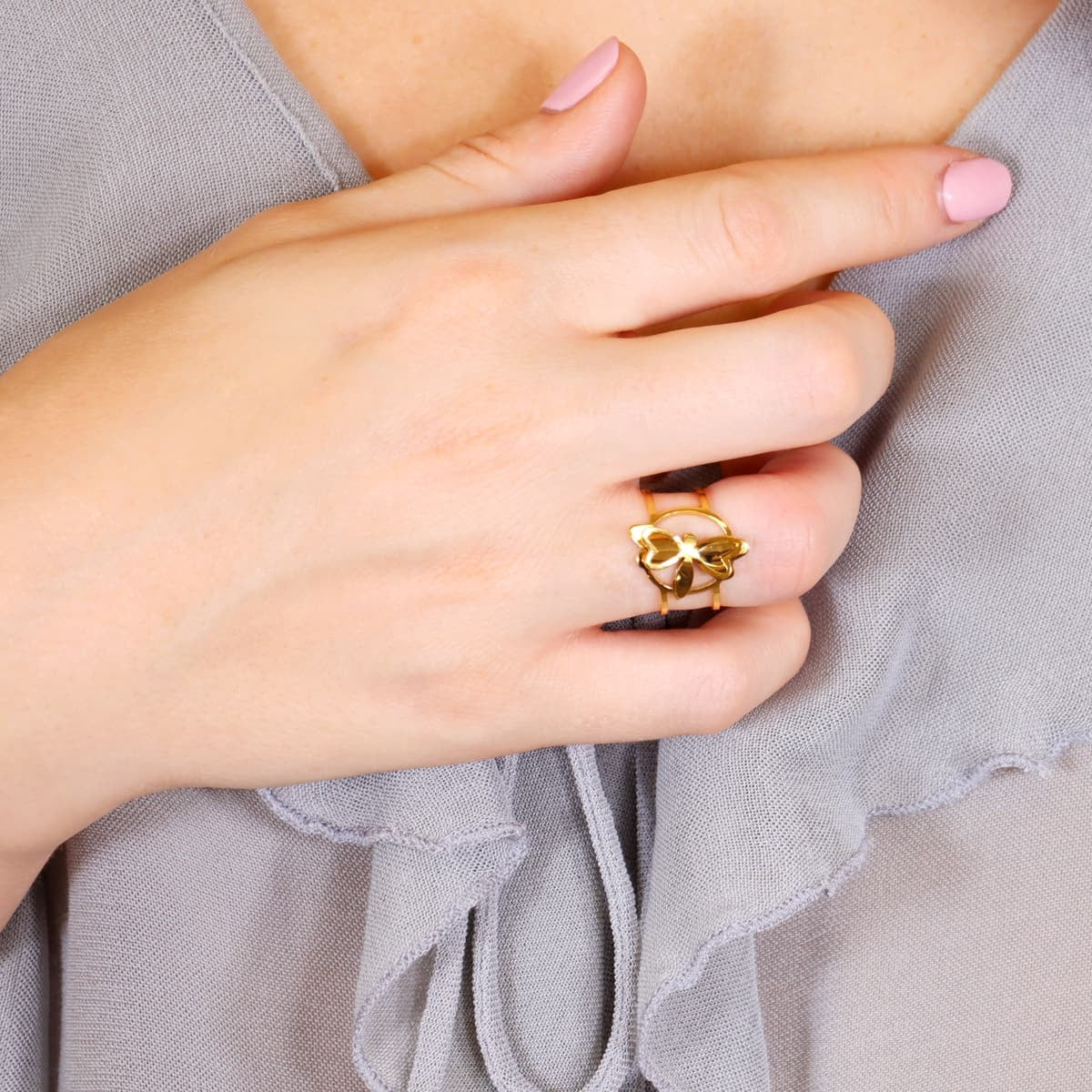 Anillo Kaleia Flayra Dorado Anartxy