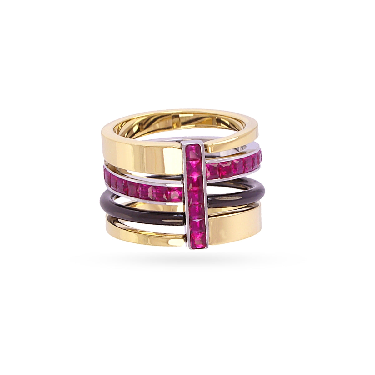 Anillo multiaro Vandal multicolor Fucsia Anartxy