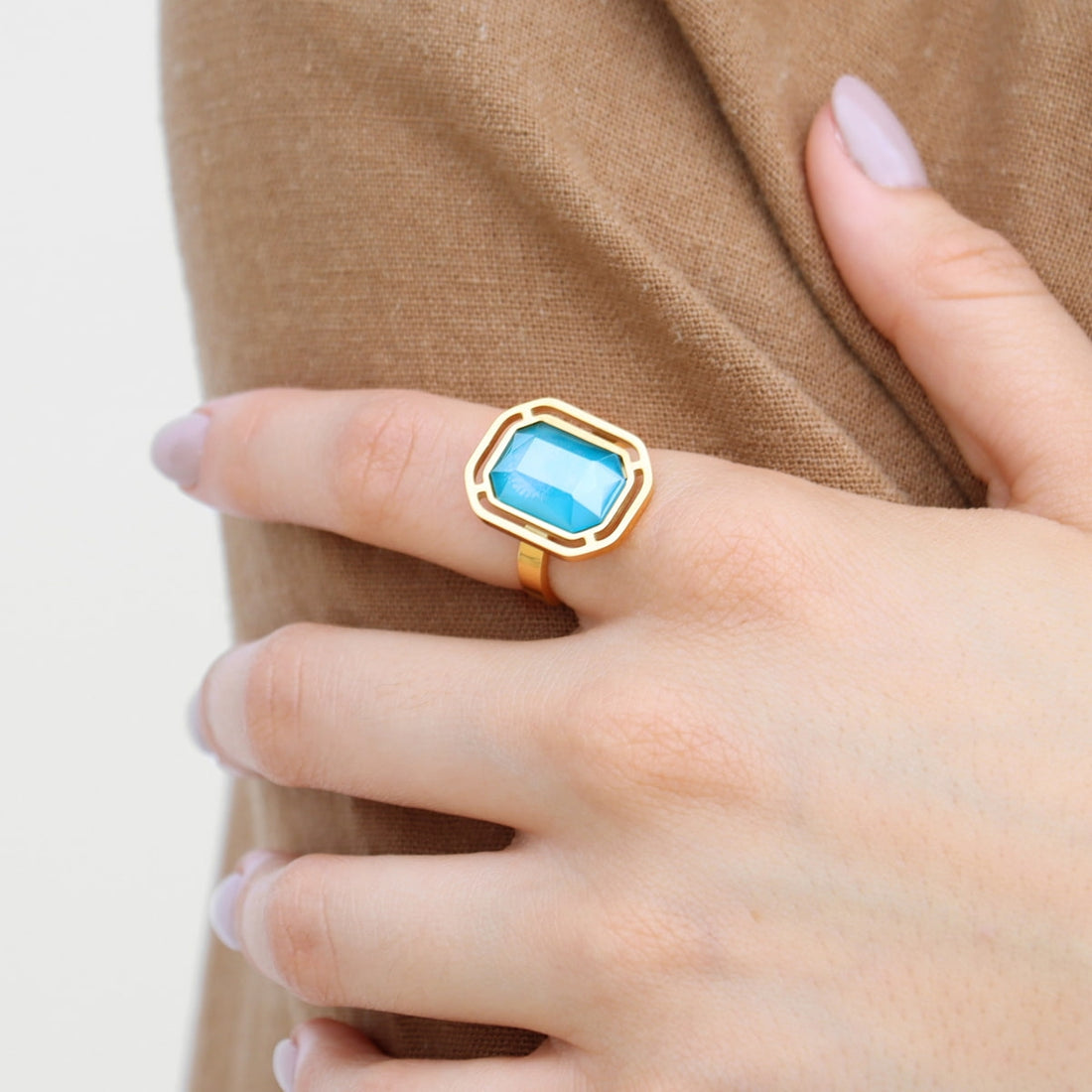 Anillo Pixels Flarelle Azul Anartxy