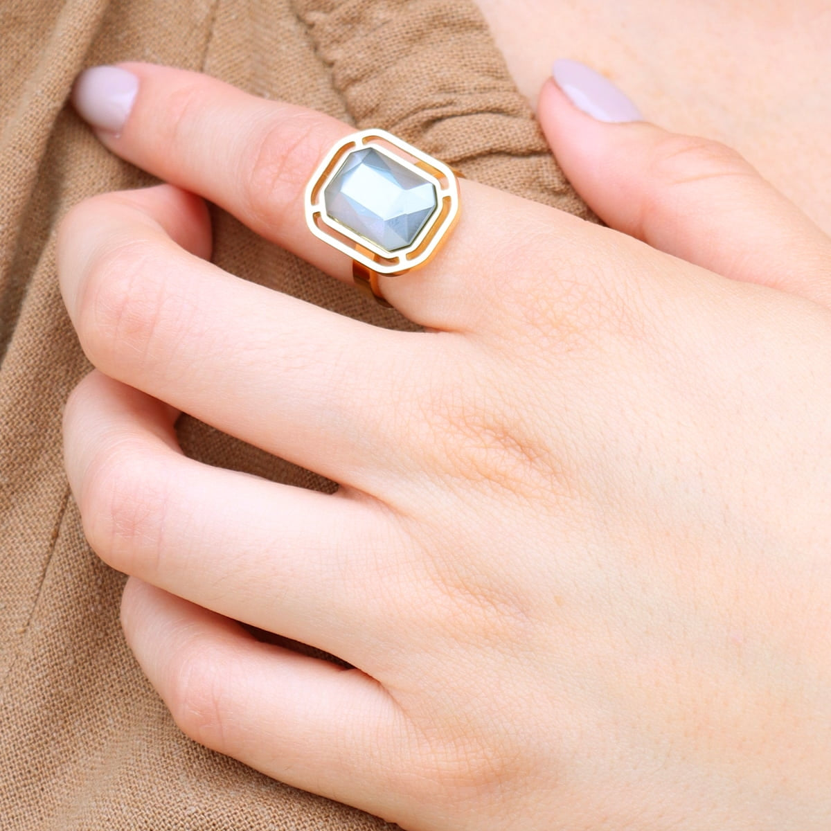 Anillo Pixels Flarelle Gris Anartxy