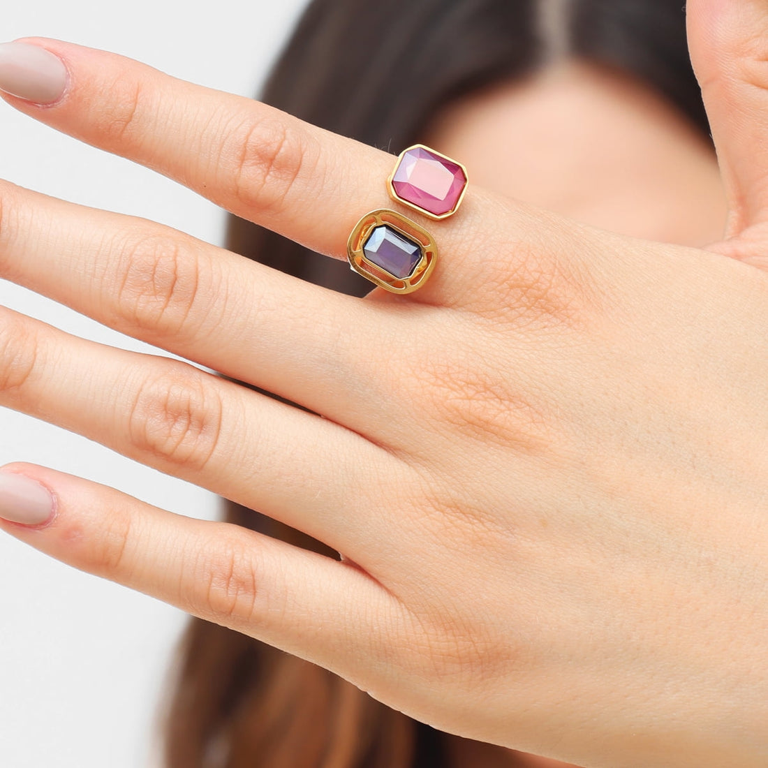 Anillo Pixels Lunitha Rosa Anartxy