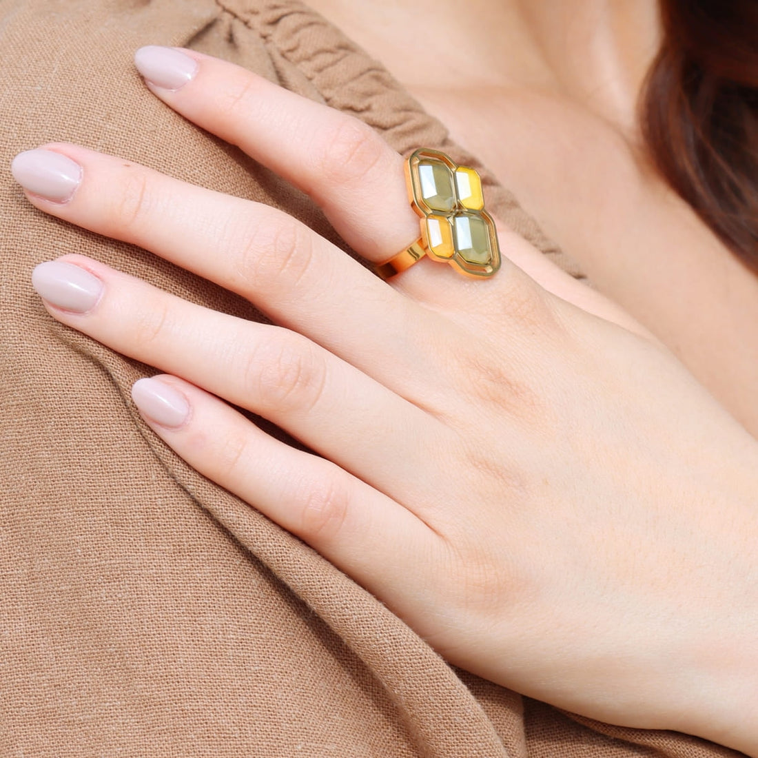 Anillo Pixels Shadea Amarillo Anartxy