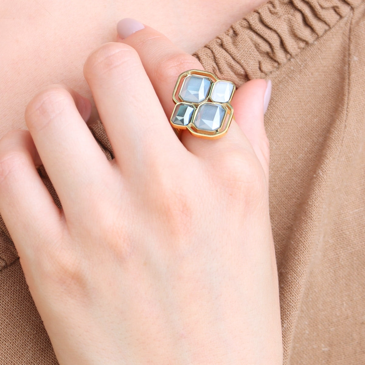 Anillo Pixels Shadea Gris Anartxy